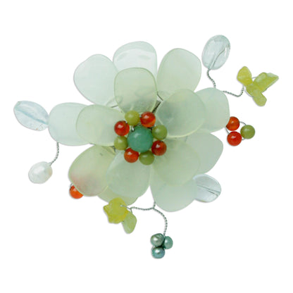 Lime Blossom Freshwater Pearls Brooch