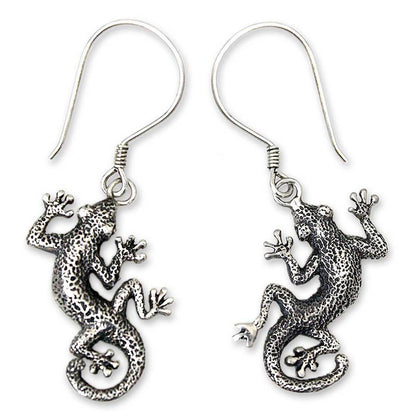 Gecko Shuffle Sterling Silver Earrings