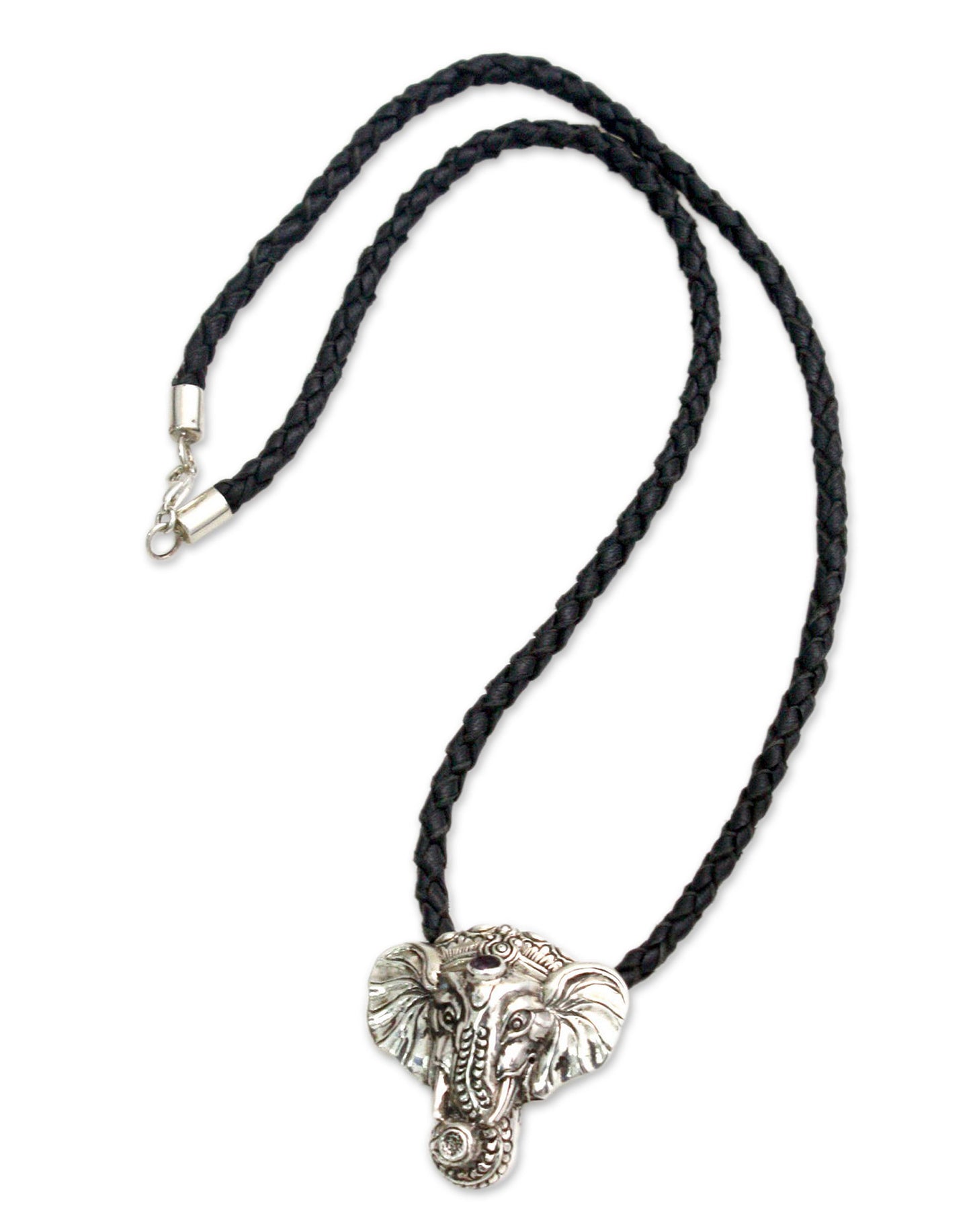 Wise Ganesha Men's Leather Necklace