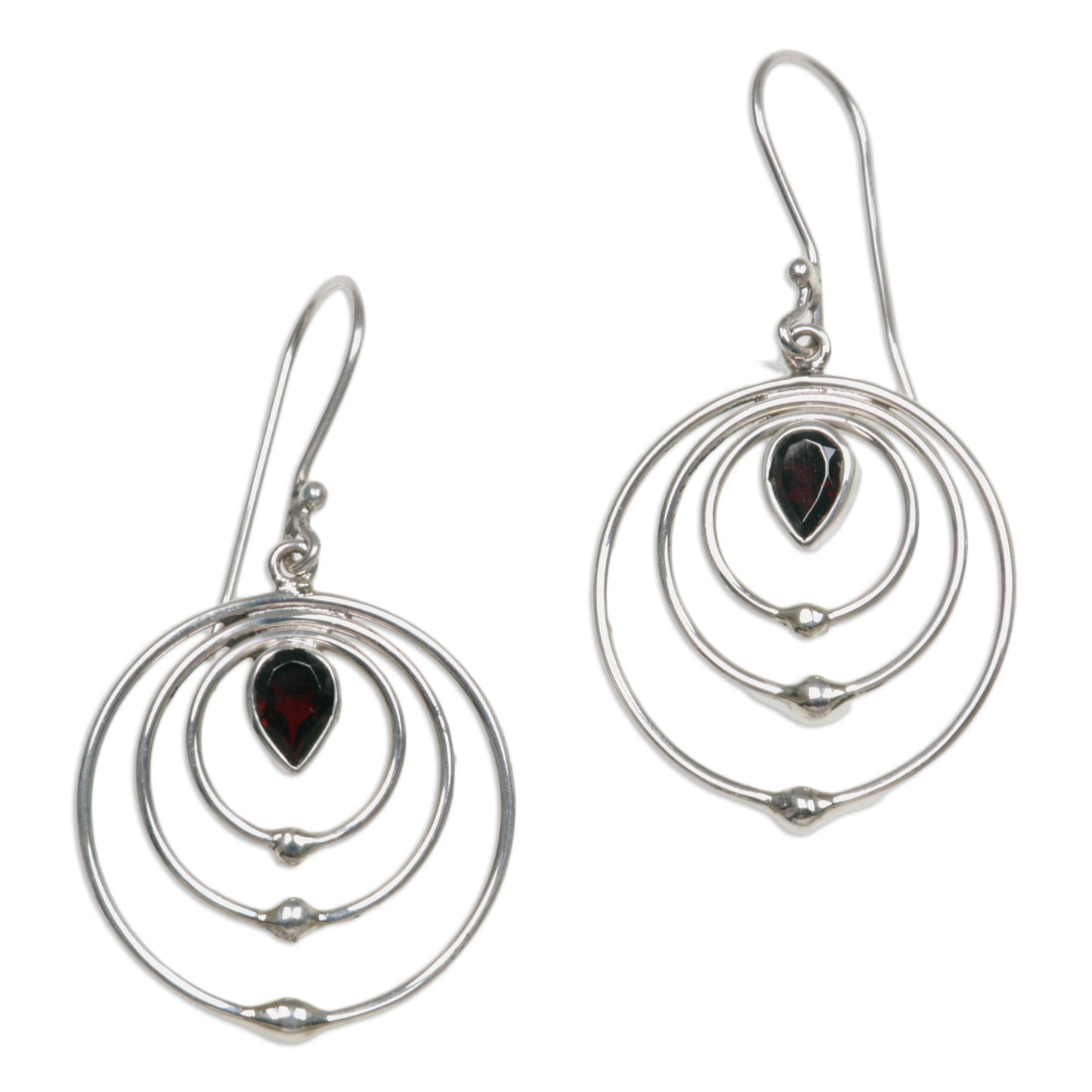 Radiant Garnet dangle earrings