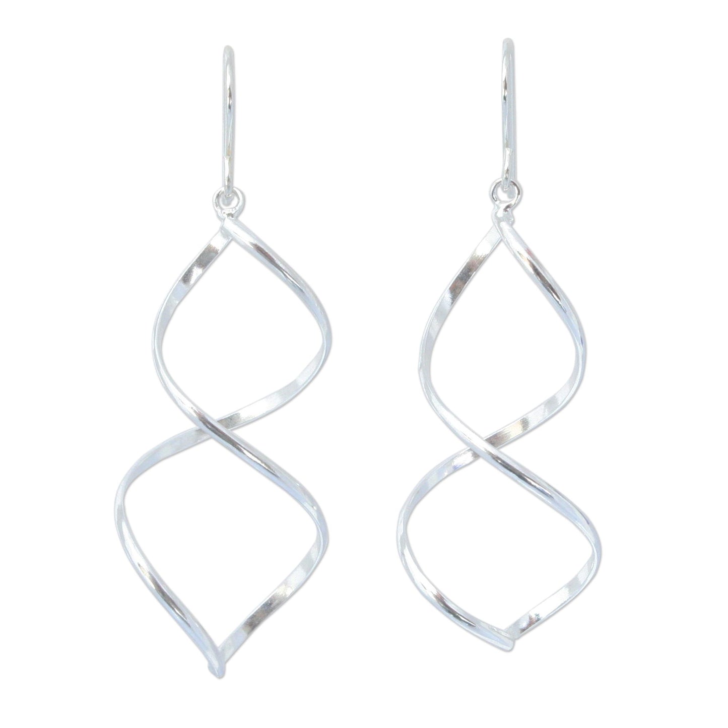 Helix Modern Sterling Silver Dangle Earrings