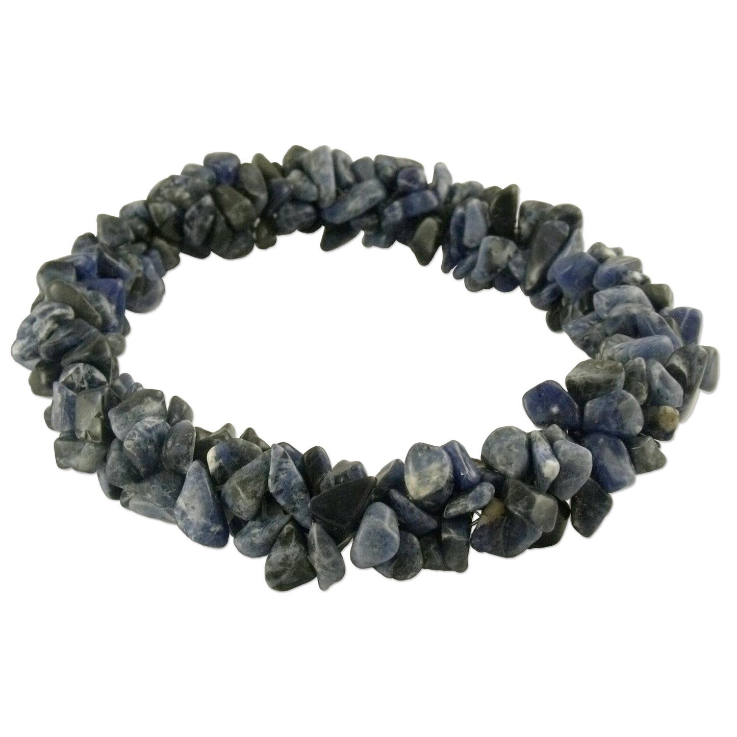 Blue Muse Sodalite Stretch Beaded Bracelet Handmade India