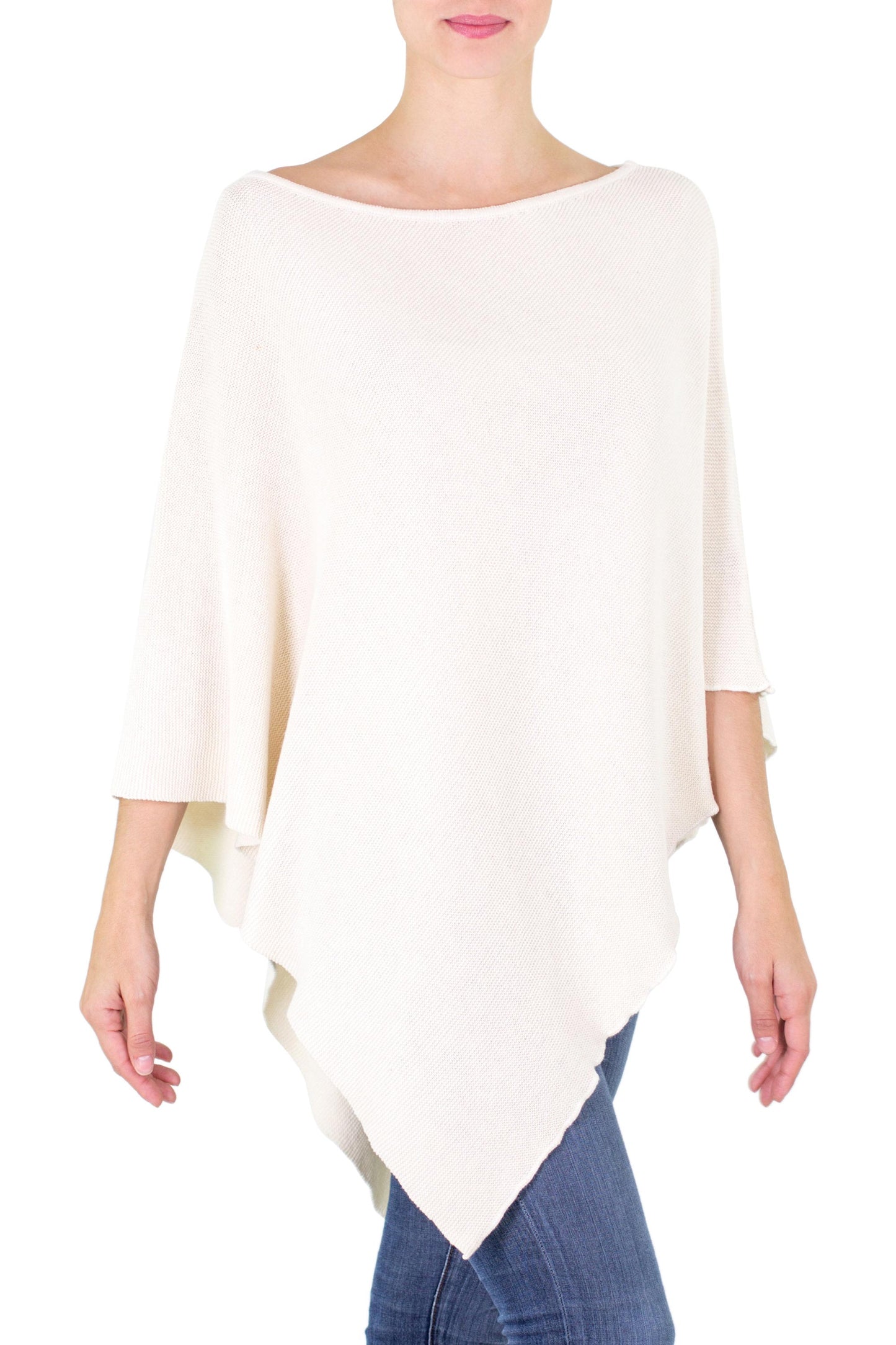 Ivory Grace Cotton Hand Made Poncho