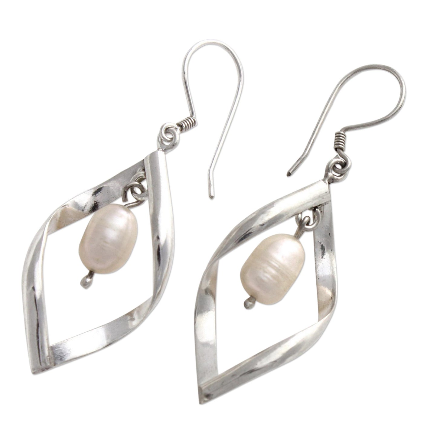 Infinite White Pearl dangle earrings