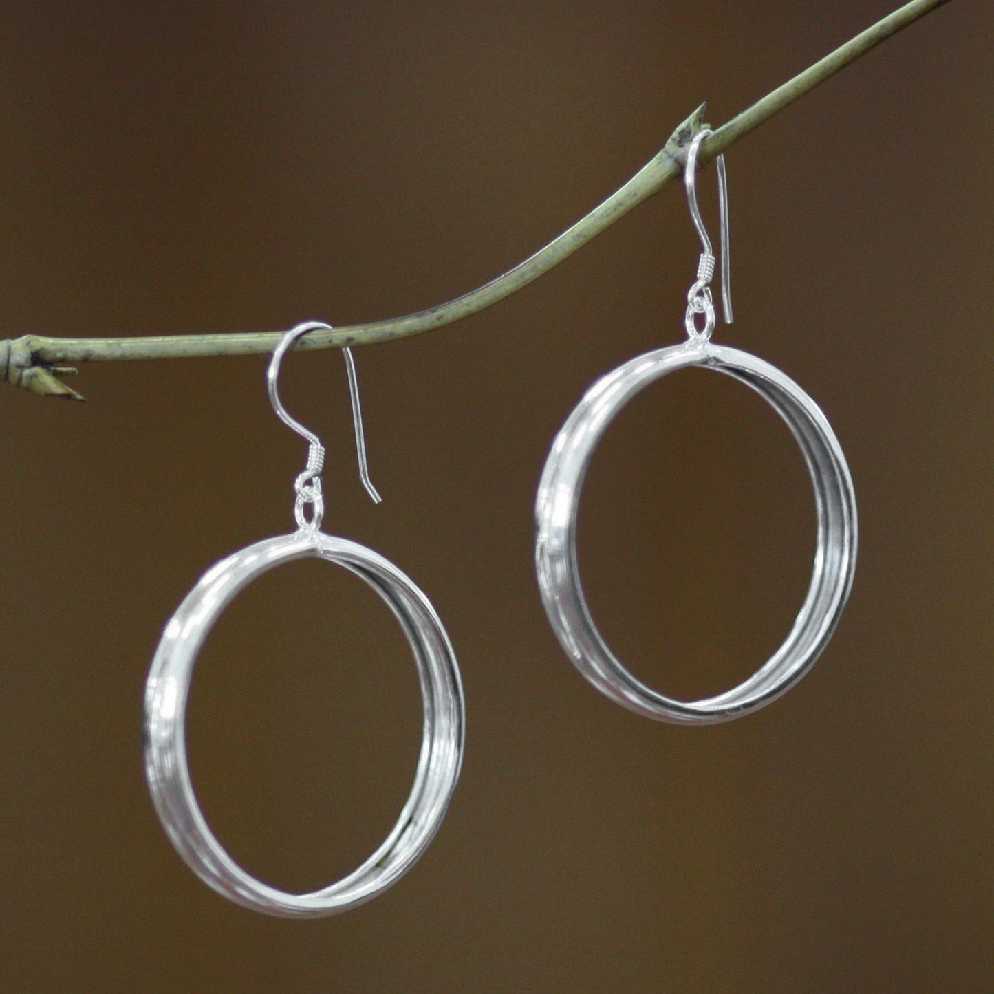 Perfect Halo Hand Crafted Sterling Silver Dangle Earrings