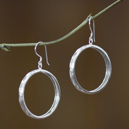 Perfect Halo Hand Crafted Sterling Silver Dangle Earrings