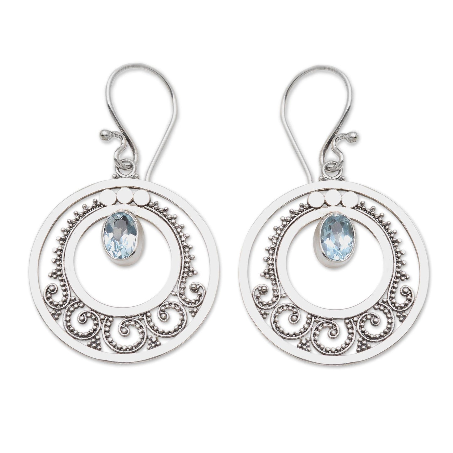 Royal Princess Sterling Silver Blue Topaz Earrings