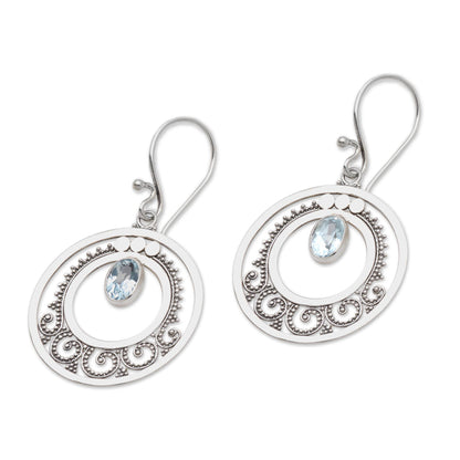 Royal Princess Sterling Silver Blue Topaz Earrings