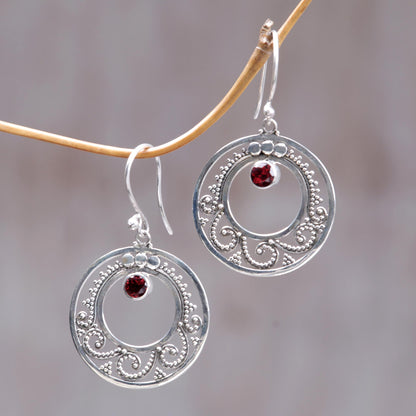 Royal Princess Garnet Sterling Silver Earrings