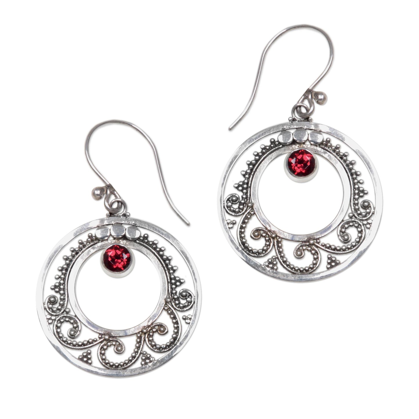 Royal Princess Garnet Sterling Silver Earrings