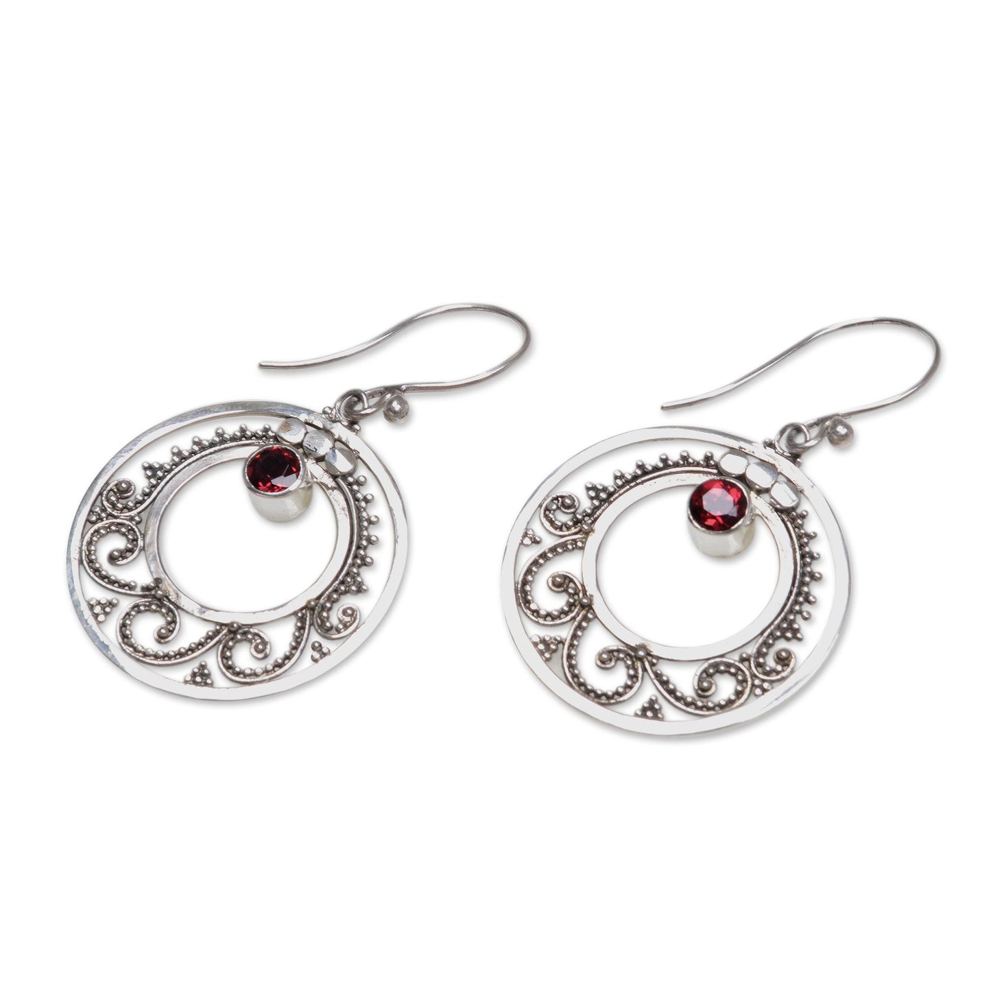 Royal Princess Garnet Sterling Silver Earrings