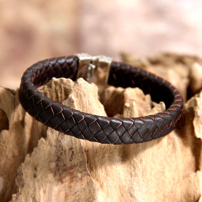 Masculine Leather Men's Cuff Bracelet