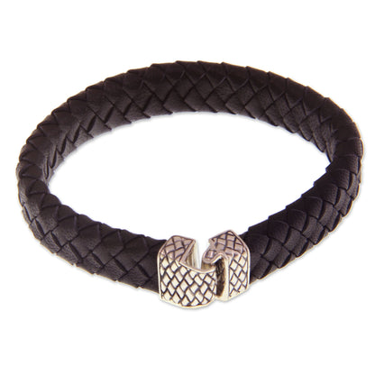 Masculine Leather Men's Cuff Bracelet