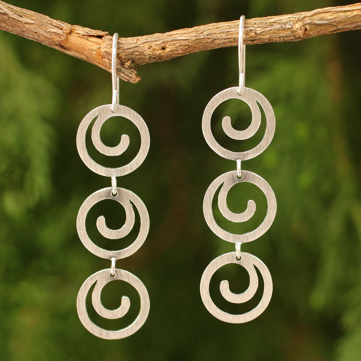 Endless Energy Handcrafted Modern Sterling Silver Dangle Earrings