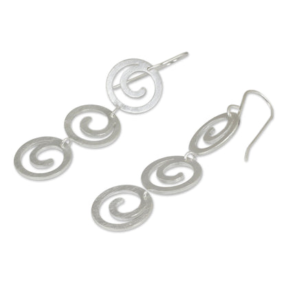 Endless Energy Handcrafted Modern Sterling Silver Dangle Earrings