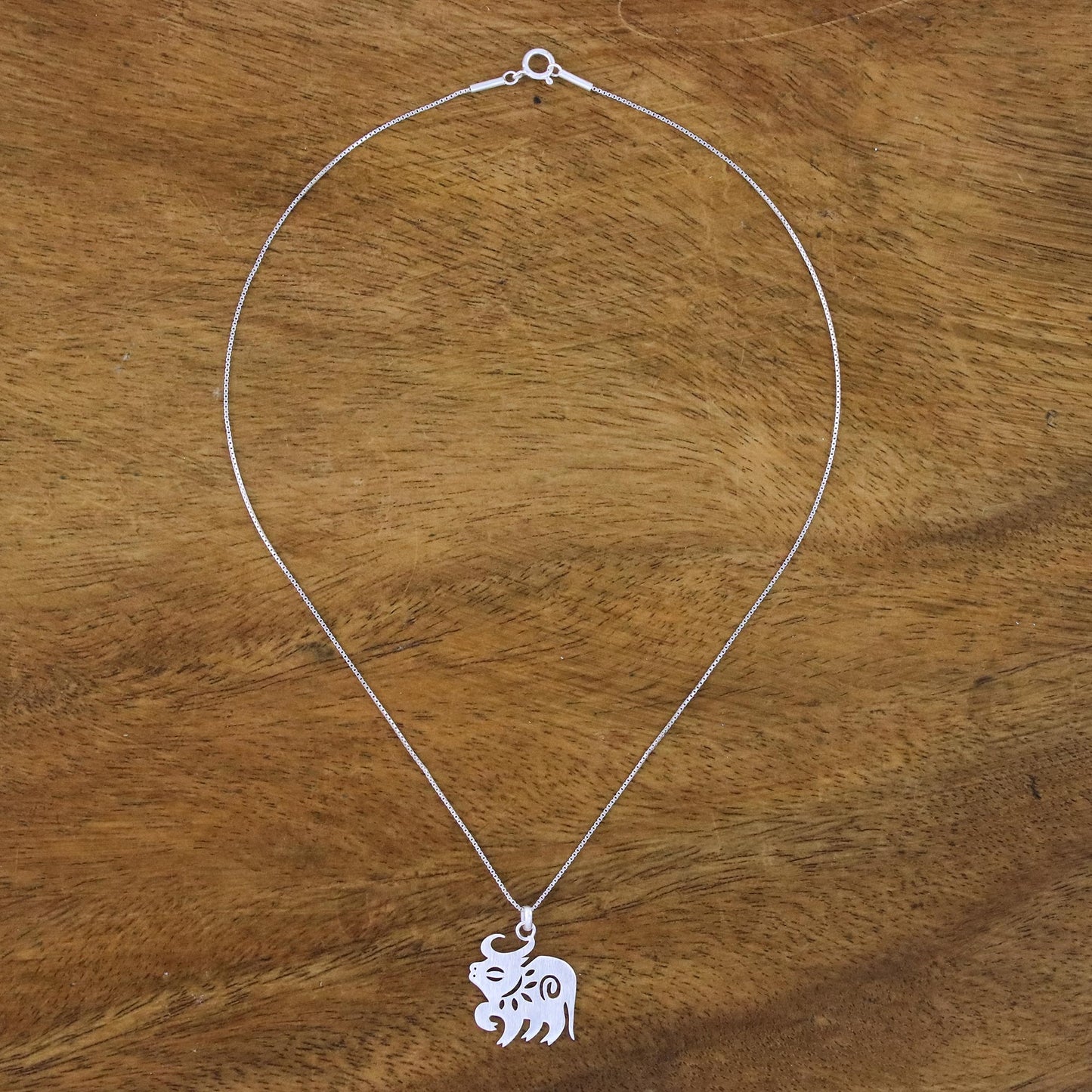 Chinese Zodiac Ox Silver Pendant Necklace