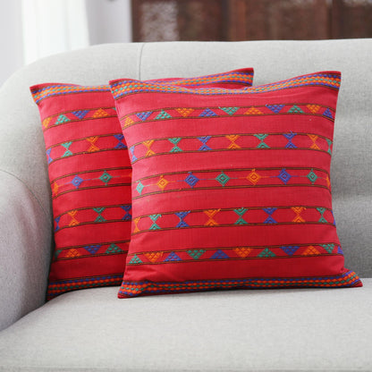 Desert Ruby Red Bollywood Throw Pillow Cover