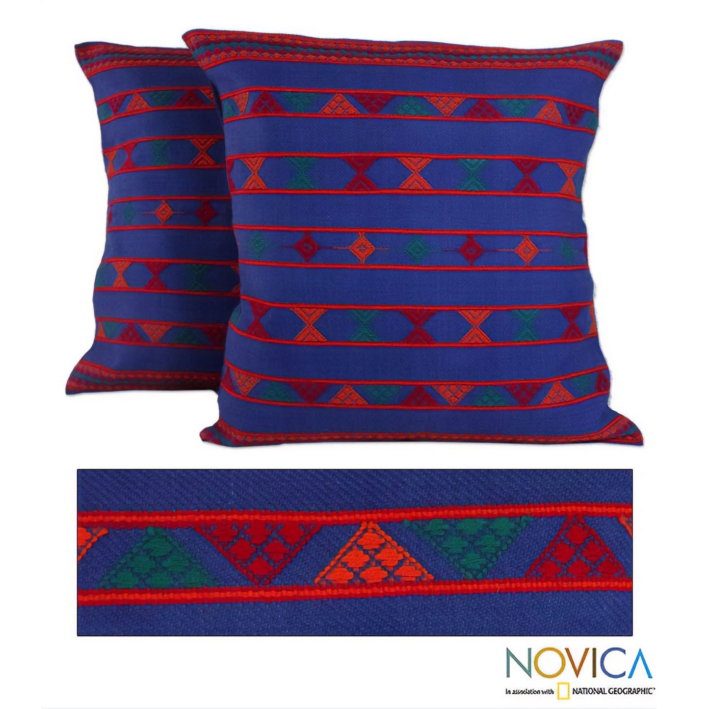 Desert Sapphire Cotton Throw Pillow Covers