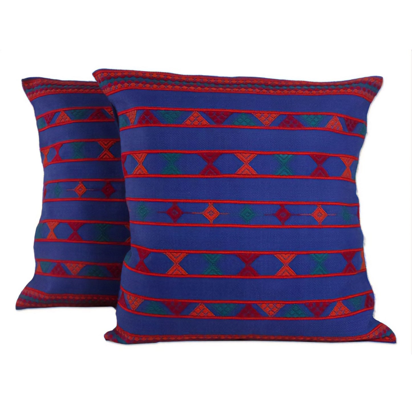 Desert Sapphire Cotton Throw Pillow Covers