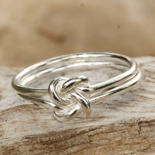 Love Knot Unique Sterling Silver Band Ring