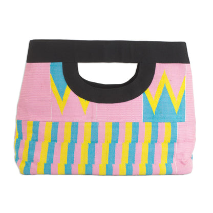 Pink Is Sweet Cotton kente tote handbag