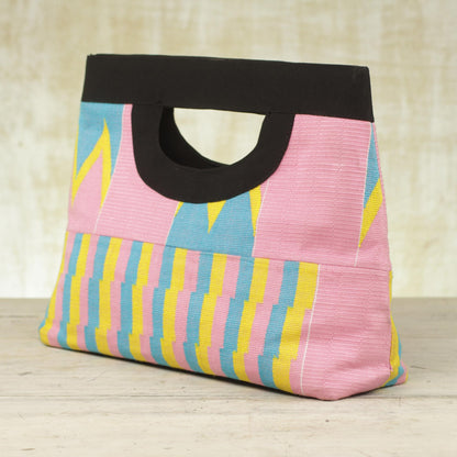 Pink Is Sweet Cotton kente tote handbag