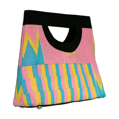 Pink Is Sweet Cotton kente tote handbag