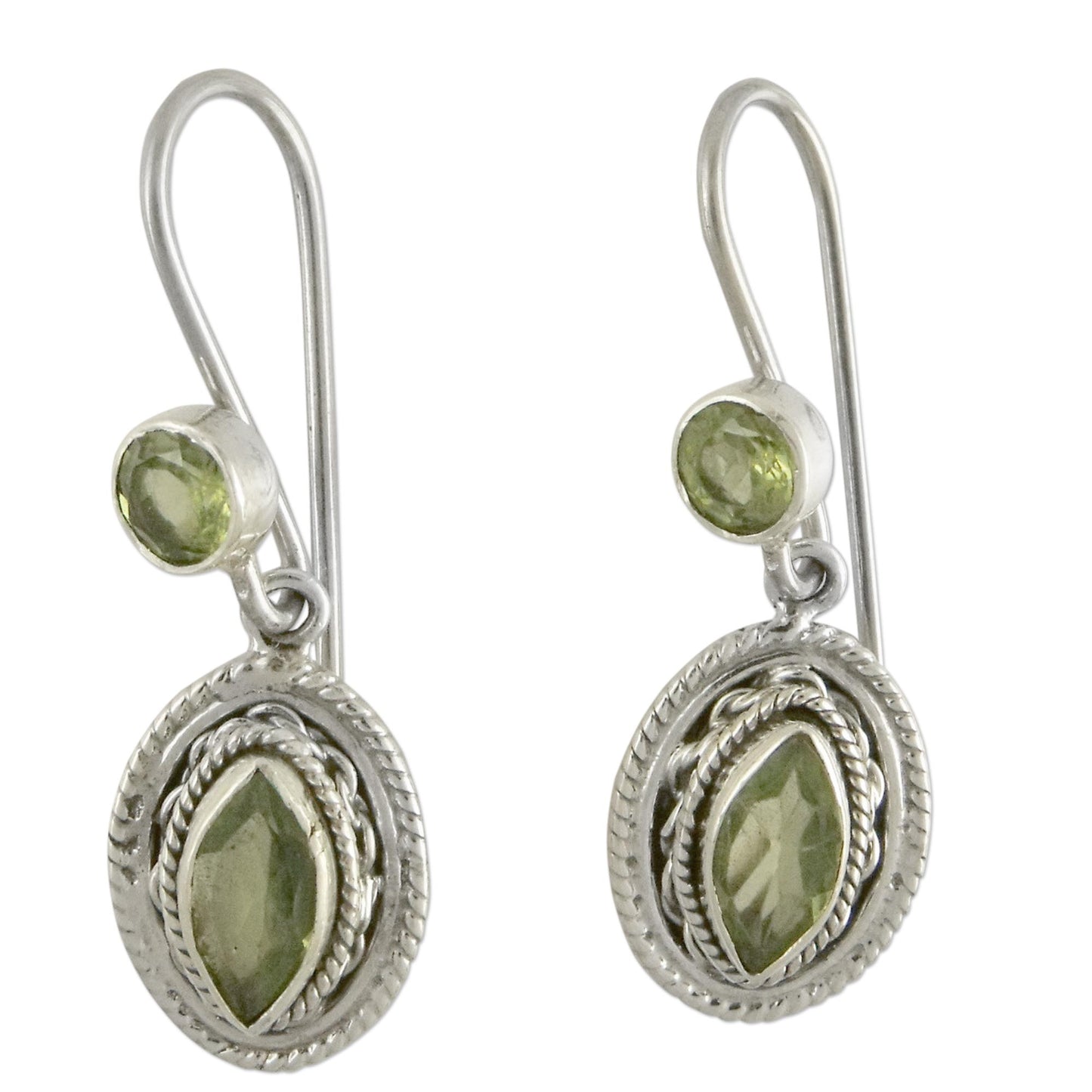 Springtime Muse Peridot Dangle Earrings