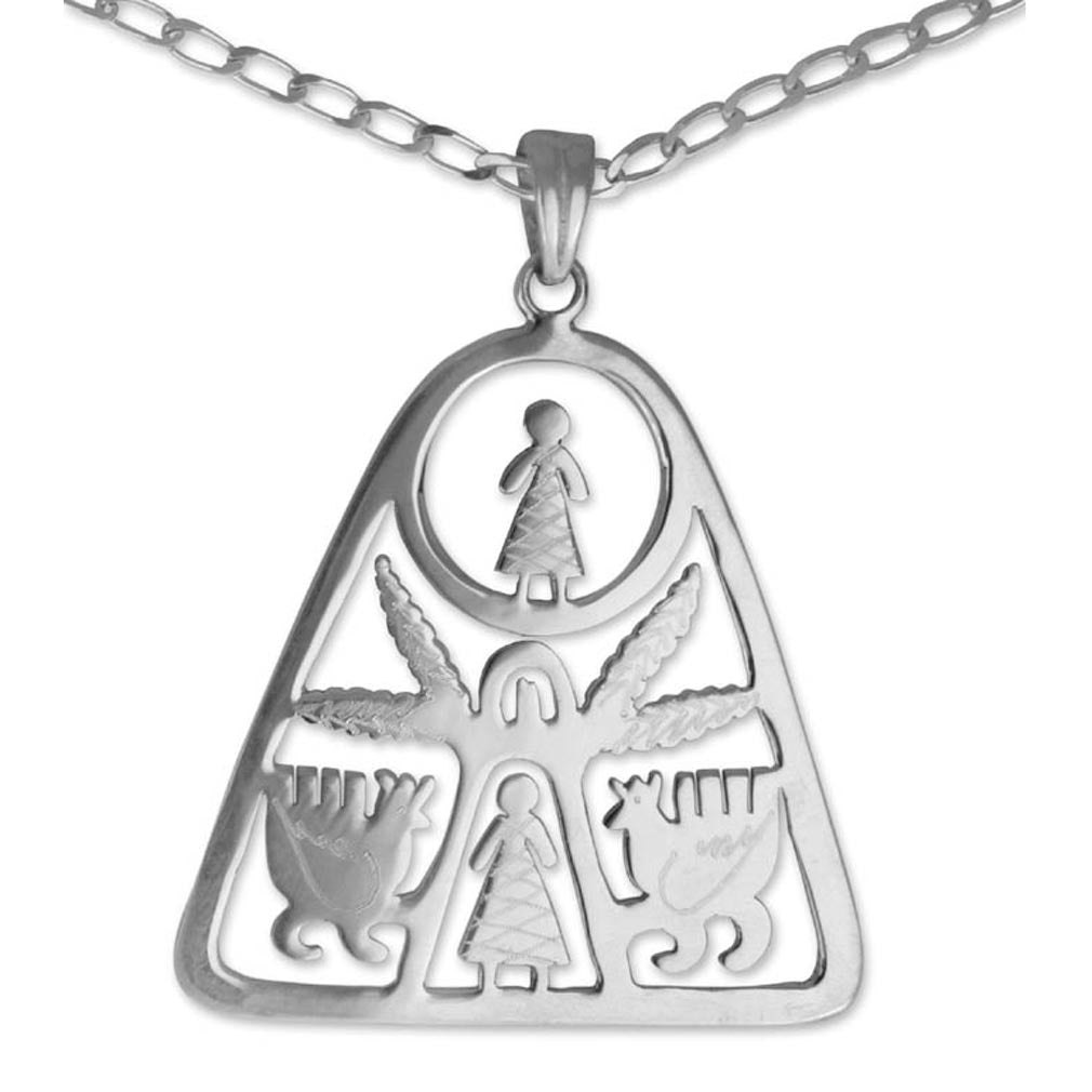 Life Amid the Maguey Sterling silver pendant necklace