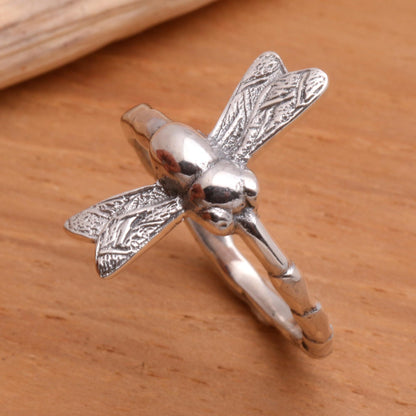 Dragonfly Fortunes Sterling Silver Cocktail Ring