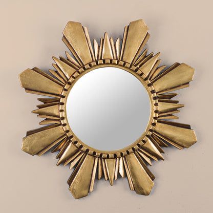 Cuzco Sun Handcrafted Gilded Wood Mirror (Medium)