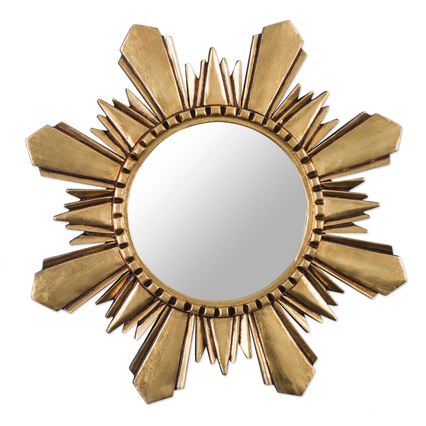 Cuzco Sun Handcrafted Gilded Wood Mirror (Medium)