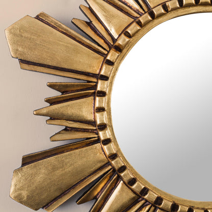 Cuzco Sun Handcrafted Gilded Wood Mirror (Medium)