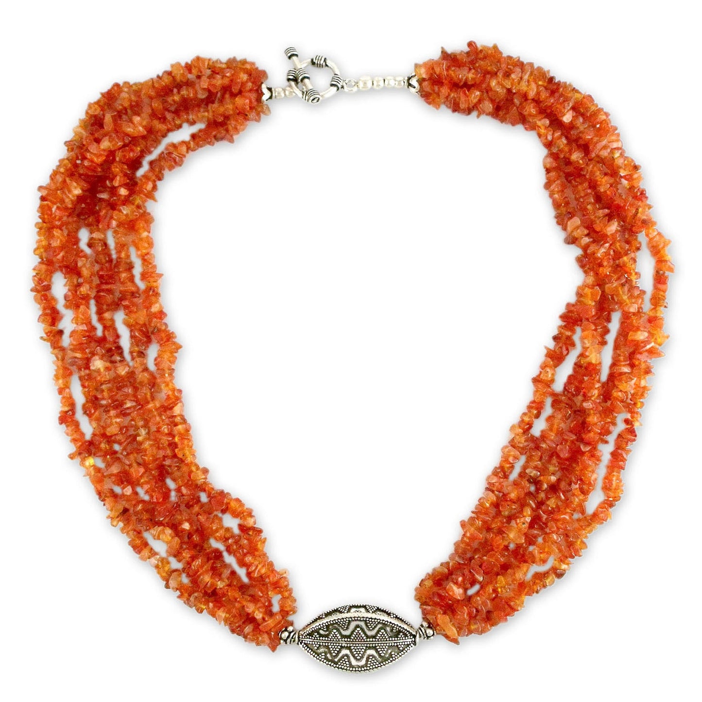 Natural Sophistication Carnelian Beaded Necklace from India