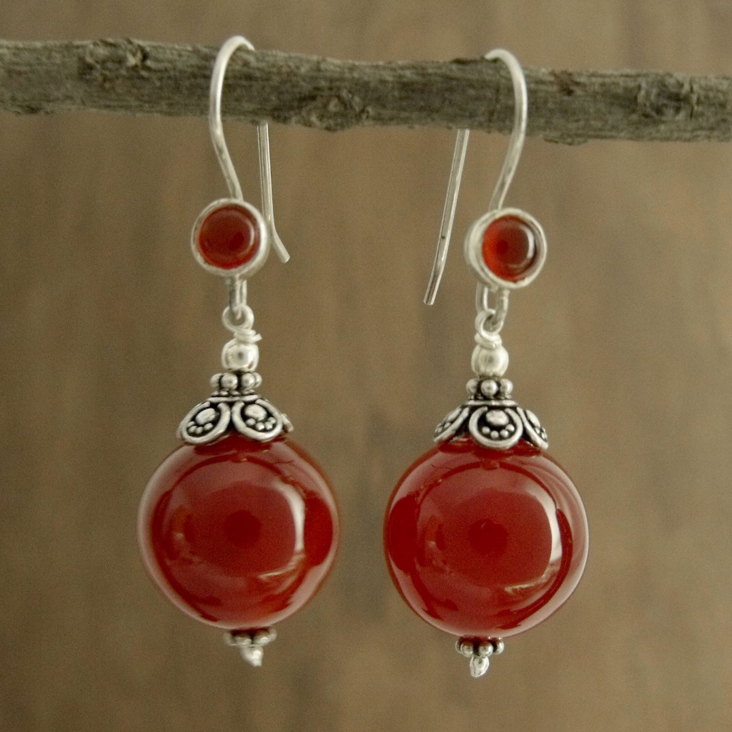 Gujurati Ode Carnelian Dangle Earrings