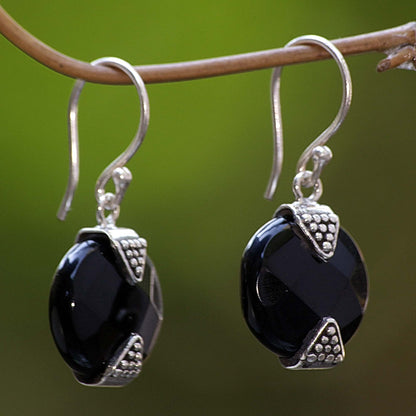 Sylph Onyx Sterling Silver Dangle Earrings from Indonesia