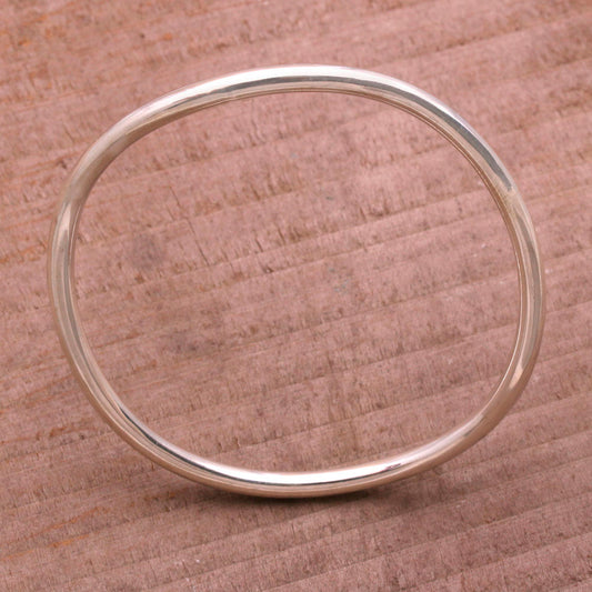 Sleek & Chic Sterling Silver Bangle Bracelet