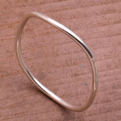 Sleek & Chic Sterling Silver Bangle Bracelet