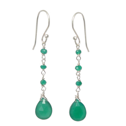 Lady Green Chalcedony Dangle Earrings