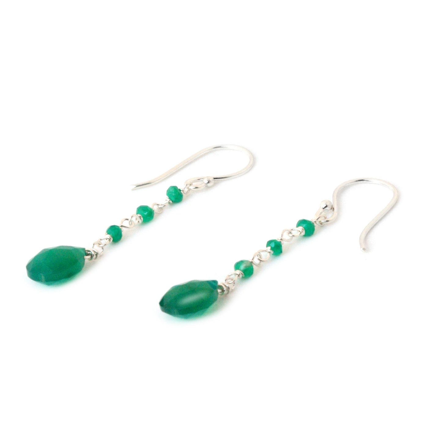 Lady Green Chalcedony Dangle Earrings