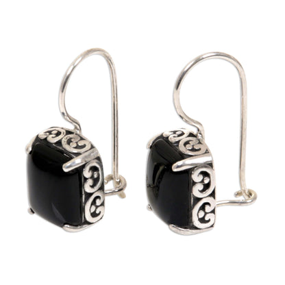 Imagine Onyx Sterling Silver Drop Earrings