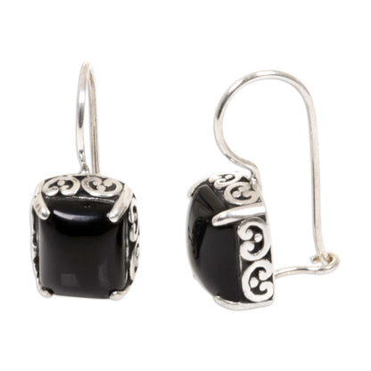 Imagine Onyx Sterling Silver Drop Earrings