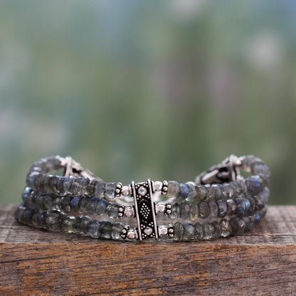 Mystery of Love Silver Labradorite Beaded Bracelet