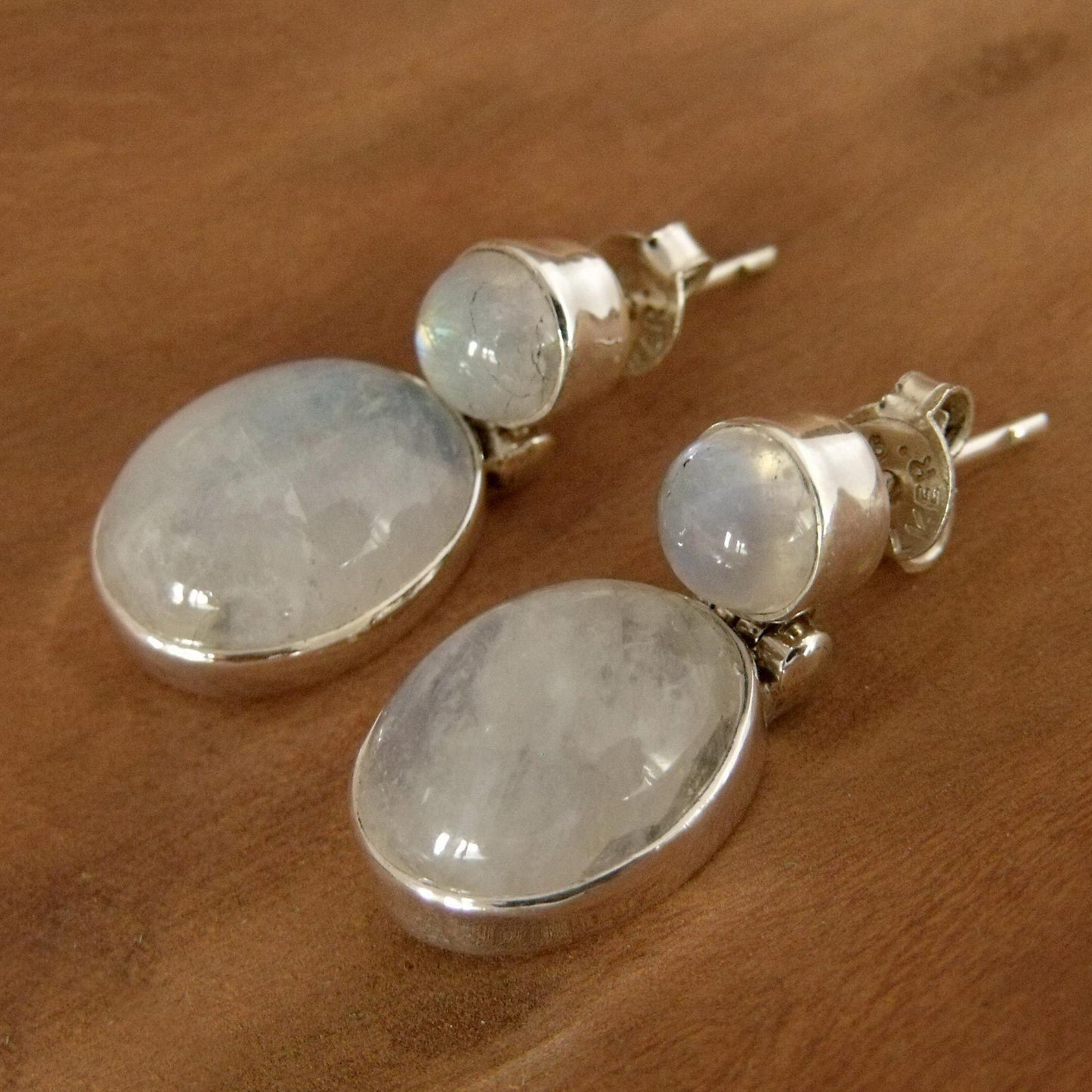 Moonstone Delight Sterling Silver Drop Earrings