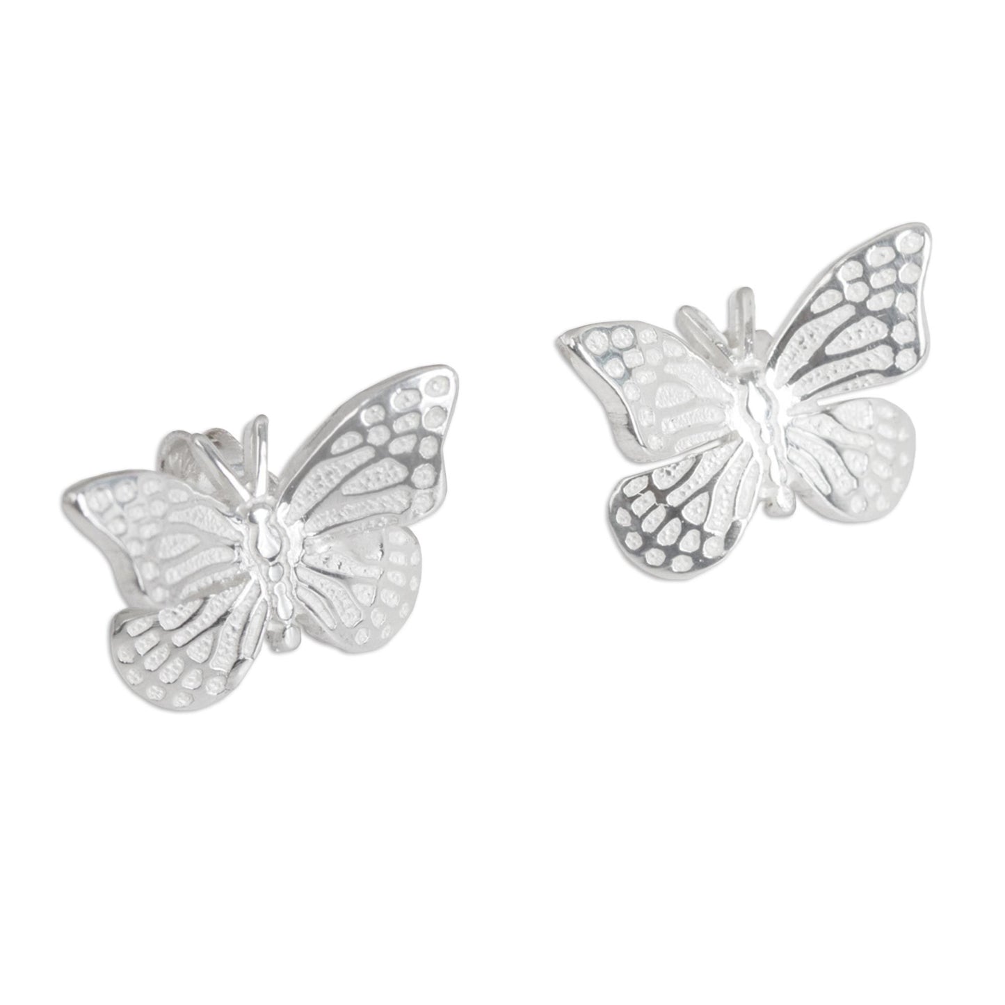 Monarch Butterfly Sterling Silver Post Earrings