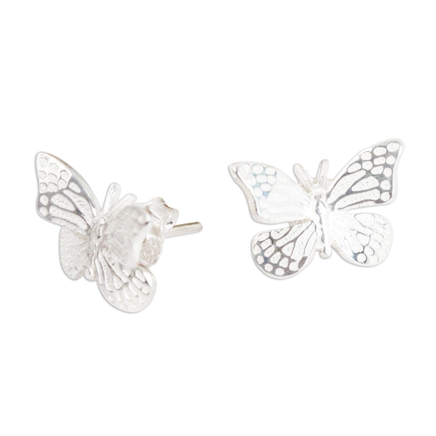 Monarch Butterfly Sterling Silver Post Earrings