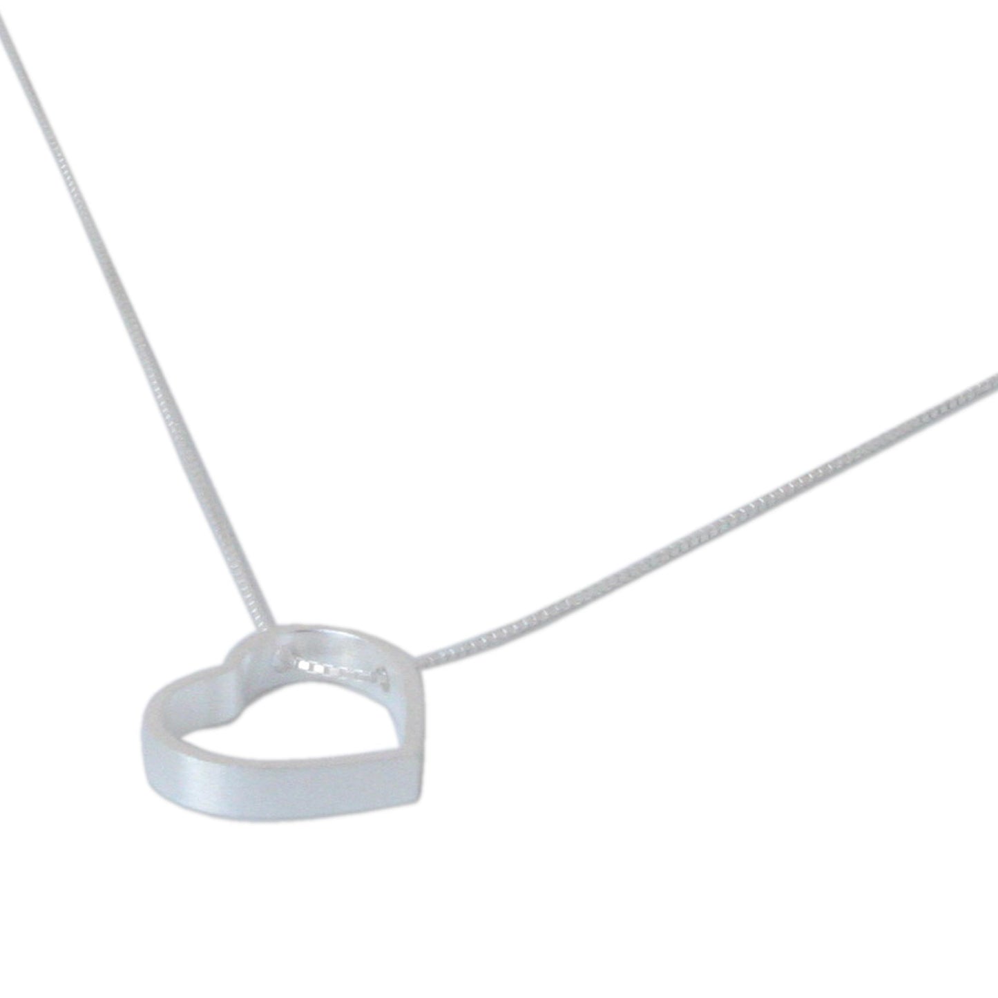 Modern Heart Sterling Silver Necklace