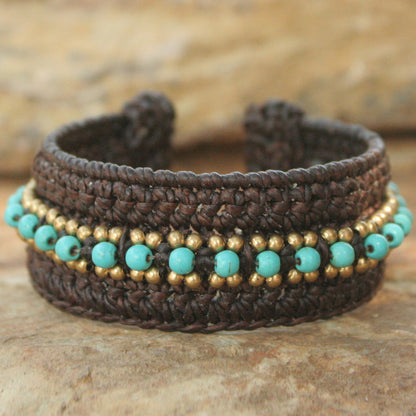 Thai Supreme Turquoise Colored Cuff Bracelet