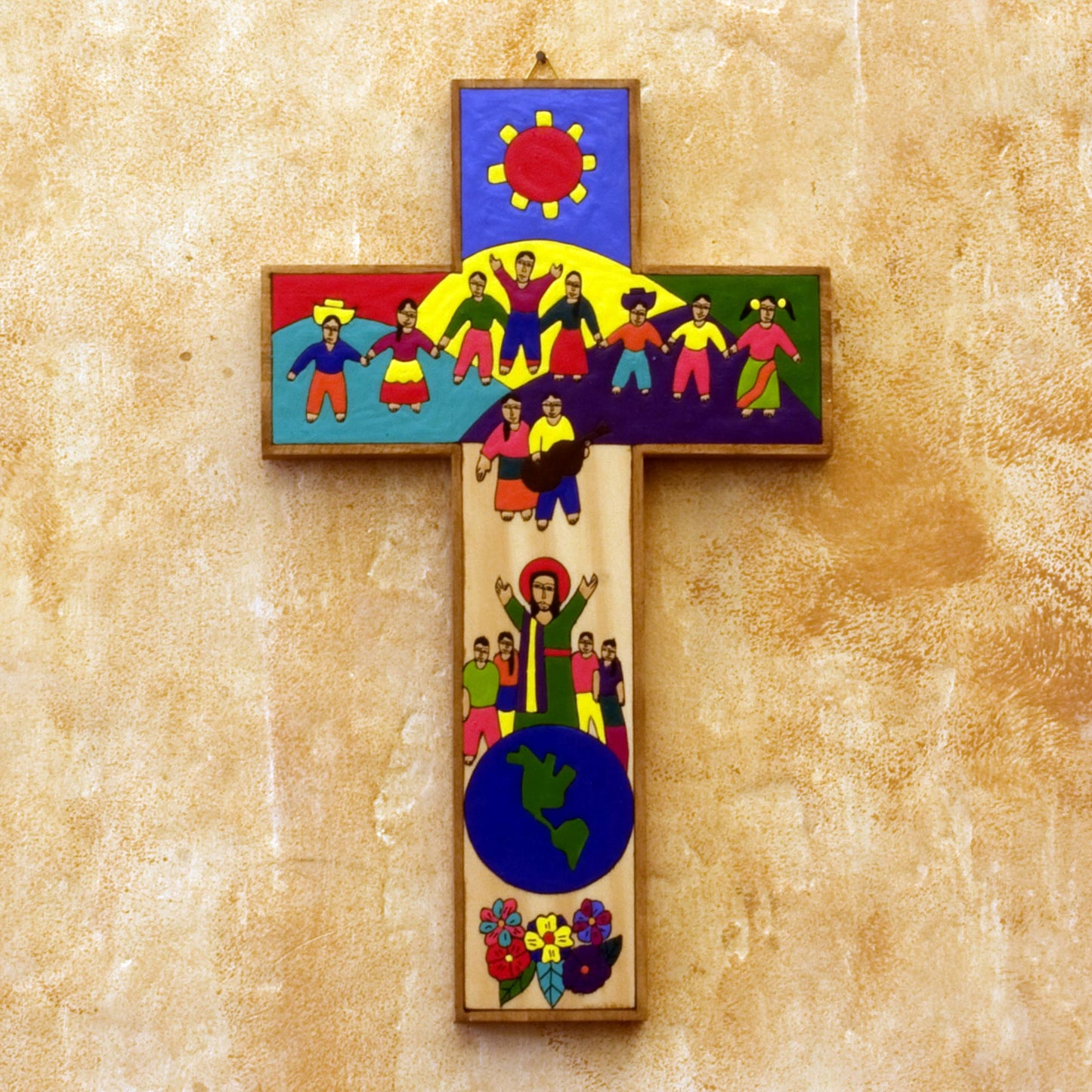 Brotherhood Unique Hand Painted Wood Cross