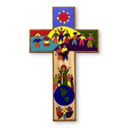 Brotherhood Unique Hand Painted Wood Cross